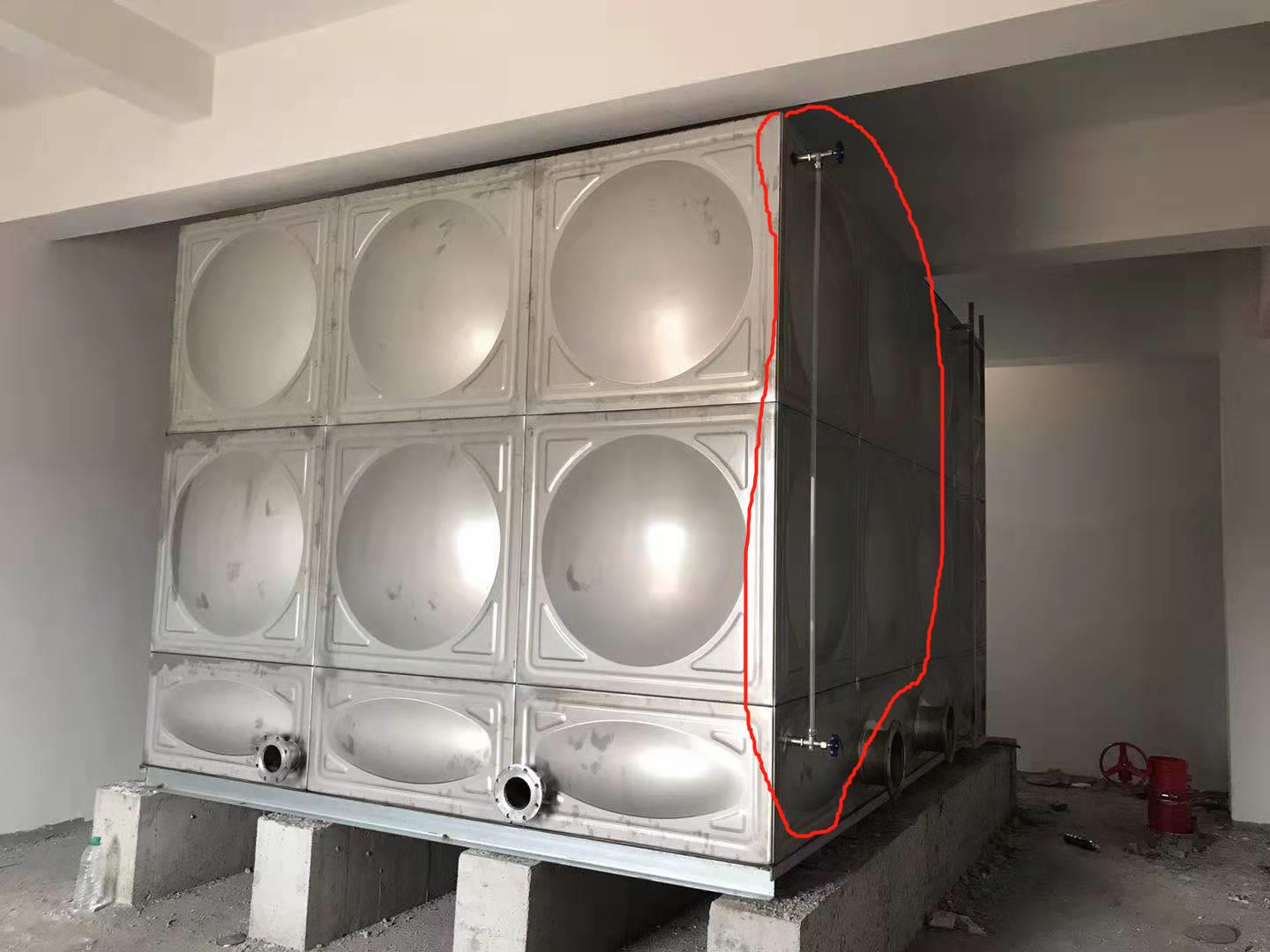 組合式方形水箱水位計安裝方法（側(cè)面玻璃管水位計）